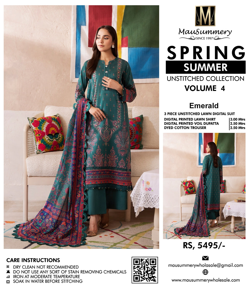 MauSummary Lawn 3PC - Unstitched