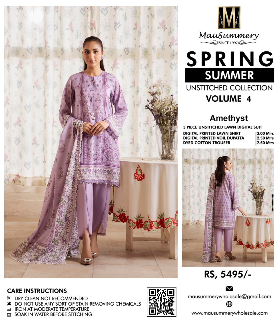 MauSummary Lawn 3PC - Unstitched