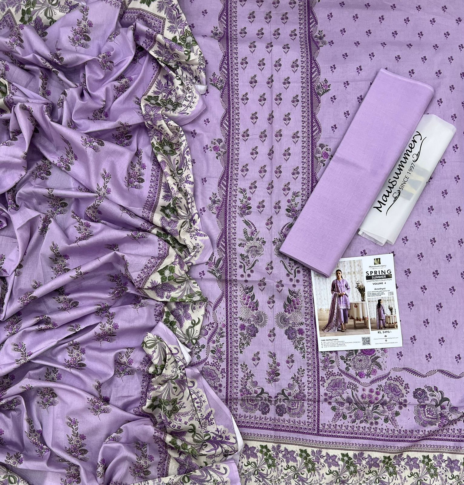 MauSummary Lawn 3PC - Unstitched