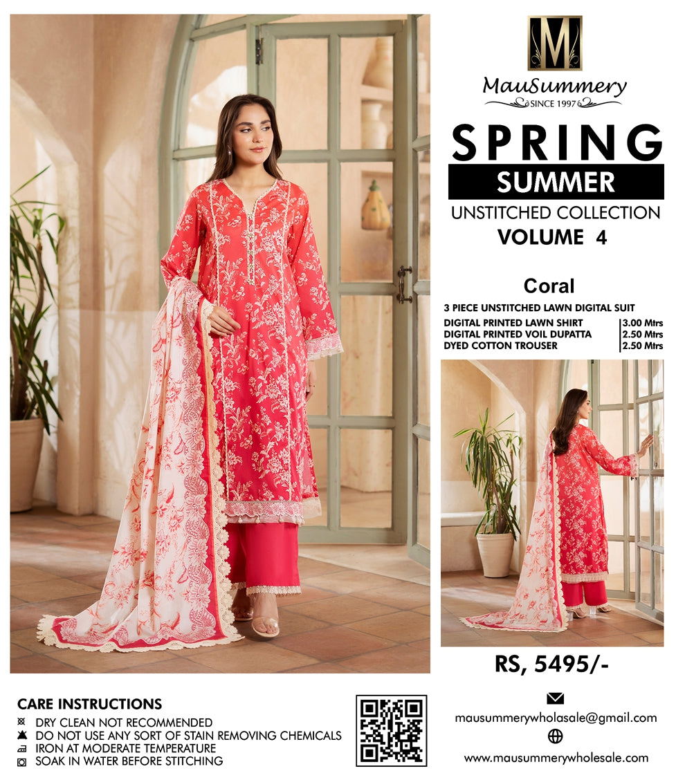 MauSummary Lawn 3PC - Unstitched