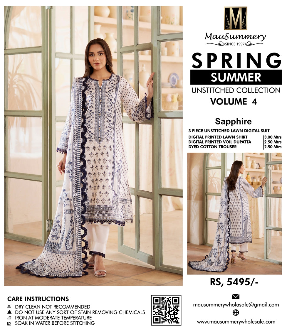 MauSummary Lawn 3PC - Unstitched