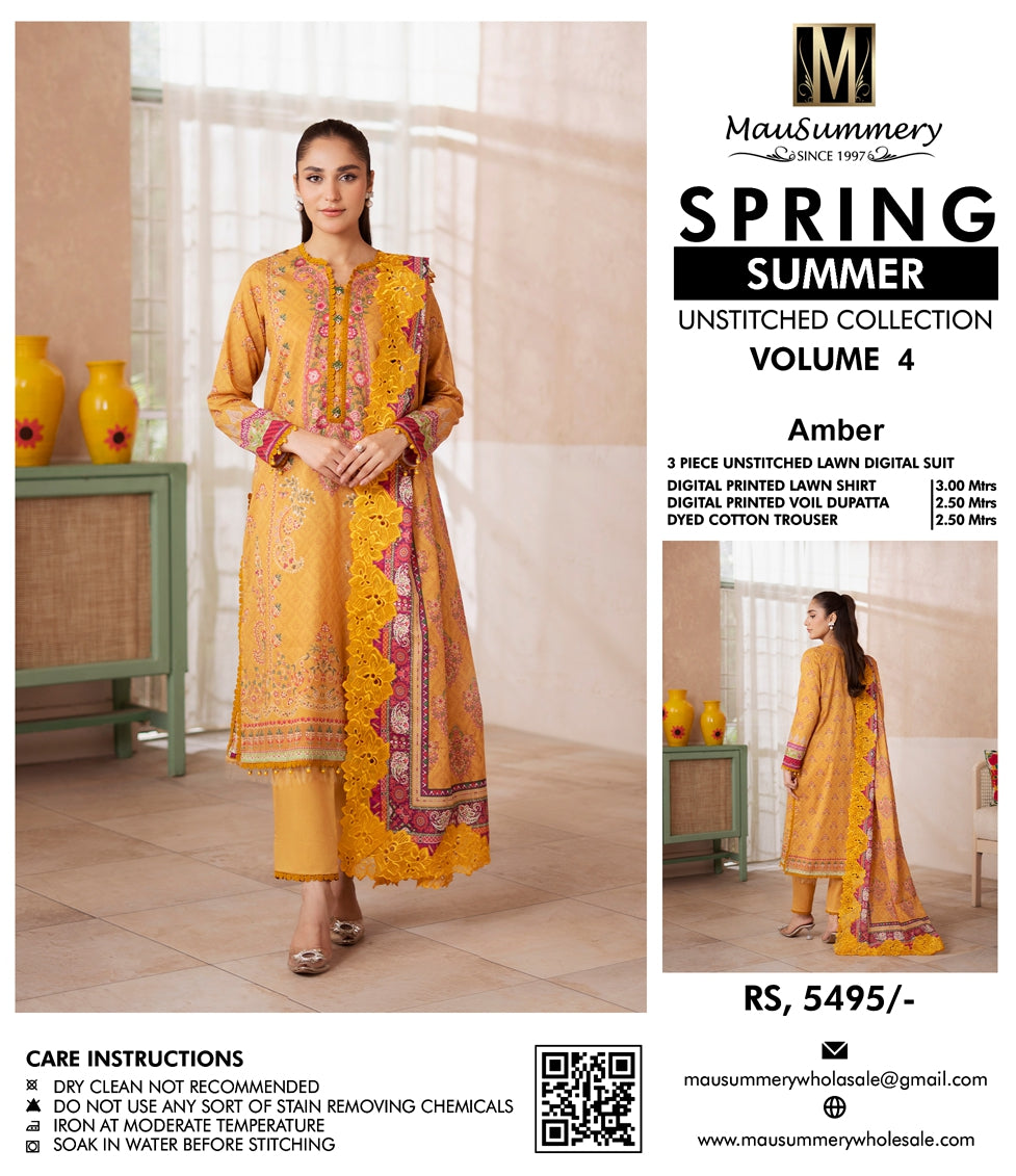 MauSummary Lawn 3PC - Unstitched
