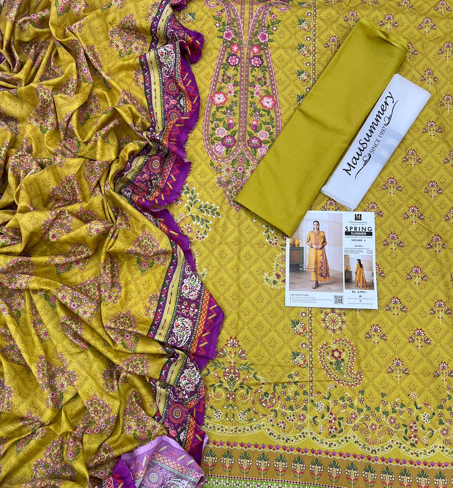 MauSummary Lawn 3PC - Unstitched